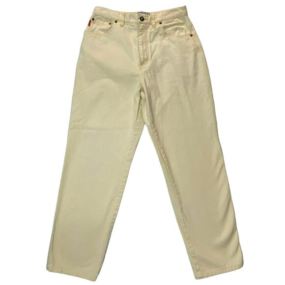 Vintage Bugle Boy for Her Super High Rise Mom Jeans 28 x 27 Yellow 90s Y2K - Picture 1 of 8